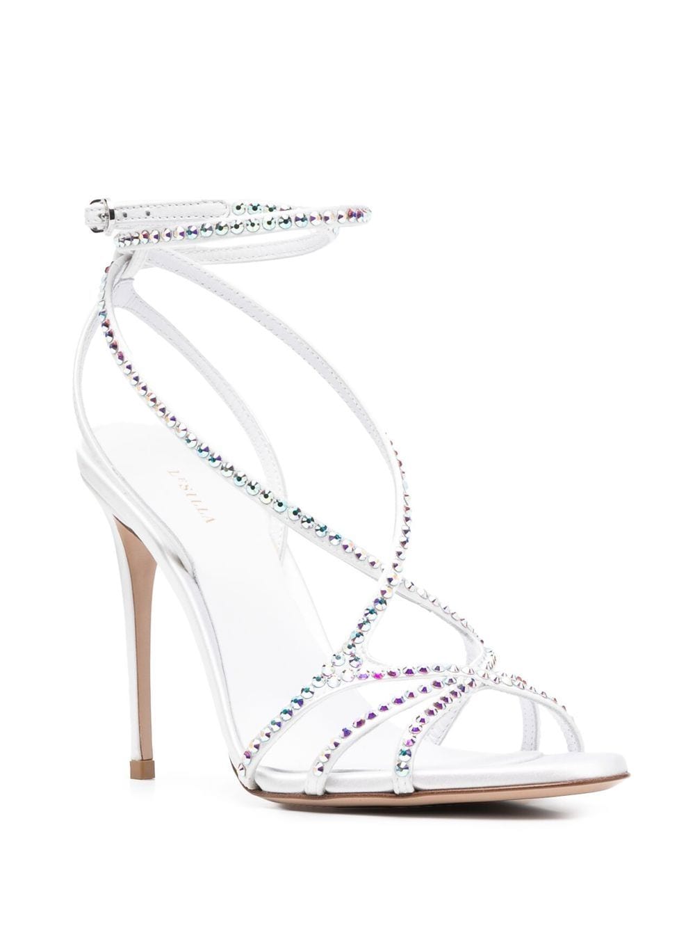 Shop Le Silla Belen 105mm Crystal-embellished Sandals In Weiss