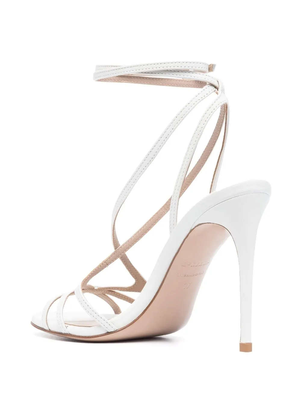 Le Silla Metallic Strap-wrap Sandals In Weiss