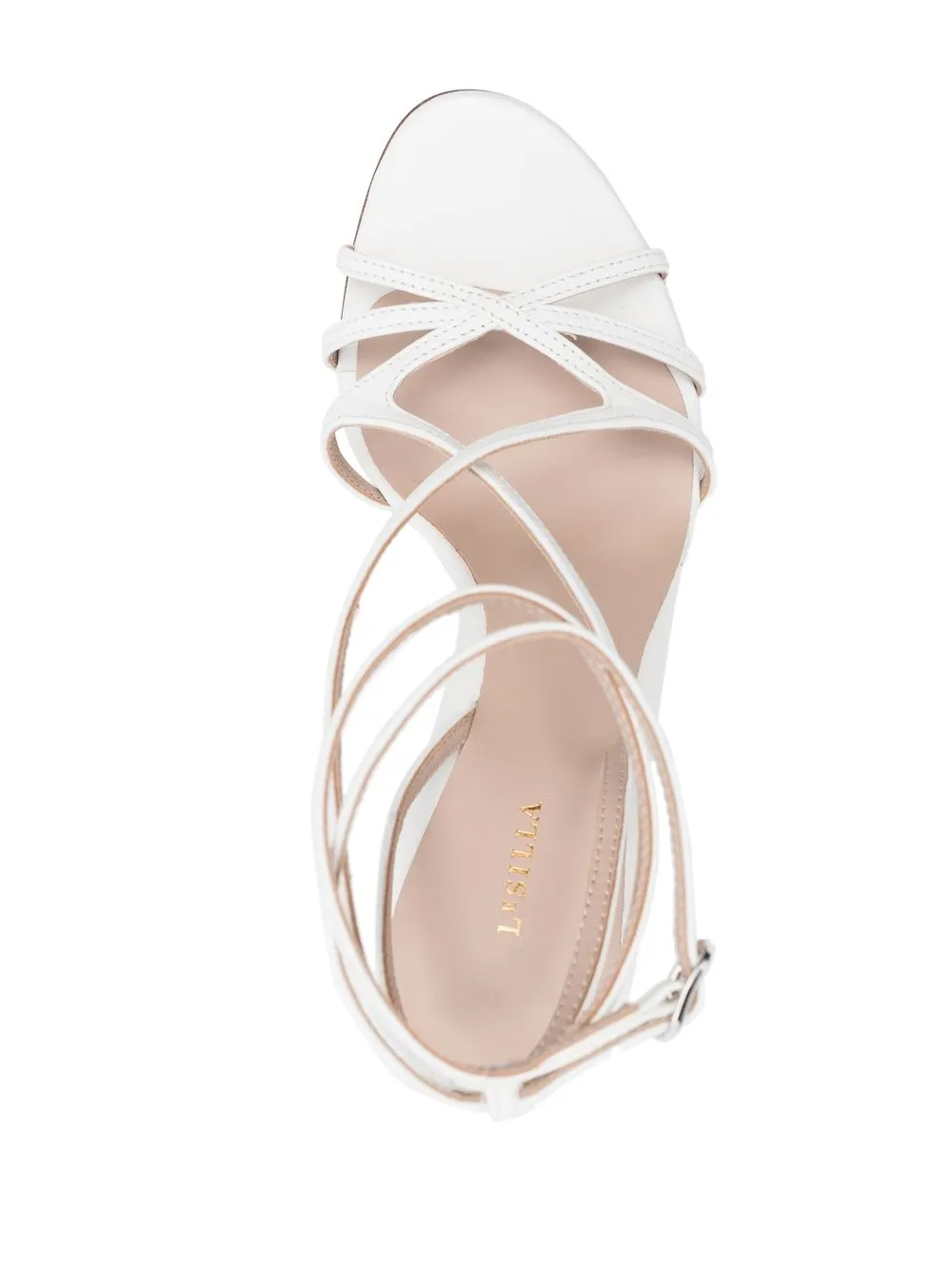 Le Silla Metallic Strap-wrap Sandals In Weiss