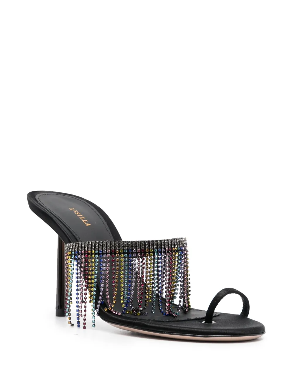 Le Silla Azia satijnen sandalen - Zwart