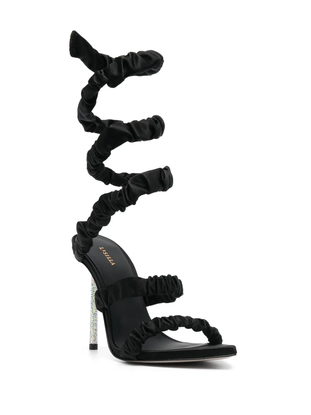 Le Silla Fedra satijnen sandalen - Zwart