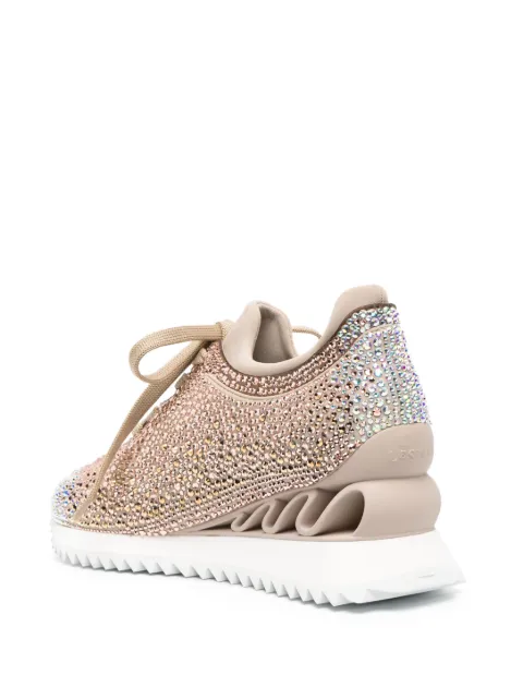 Le Silla Reiko Wave rhinestone-embellished sneakers 6814Z040H1PPBUR913 - 2