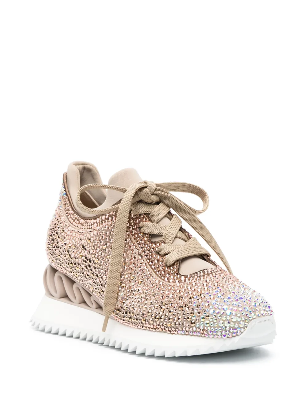 Shop Le Silla Reiko Wave Rhinestone-embellished Sneakers In 913 Mordore