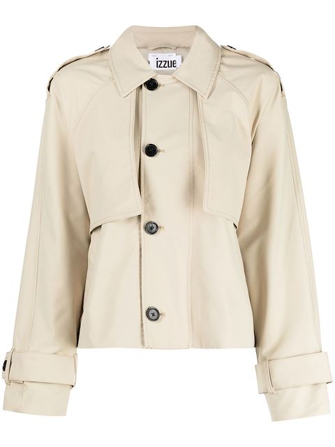 izzue button-down trench jacket