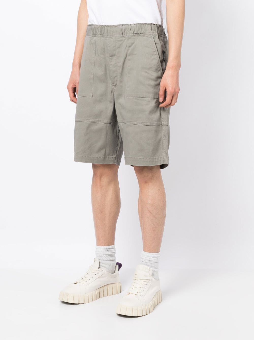 Shop Izzue Elasticated-waist Bermuda Shorts In Grey