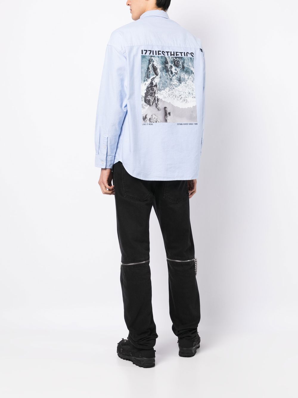 Shop Izzue Rear Graphic-print Shirt In Blue