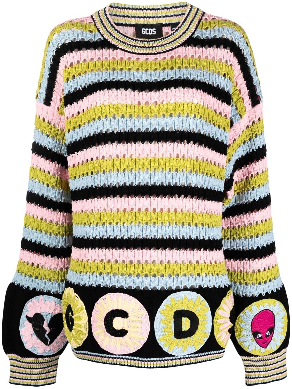 

Gcds colour-block stripe knit jumper - Blue