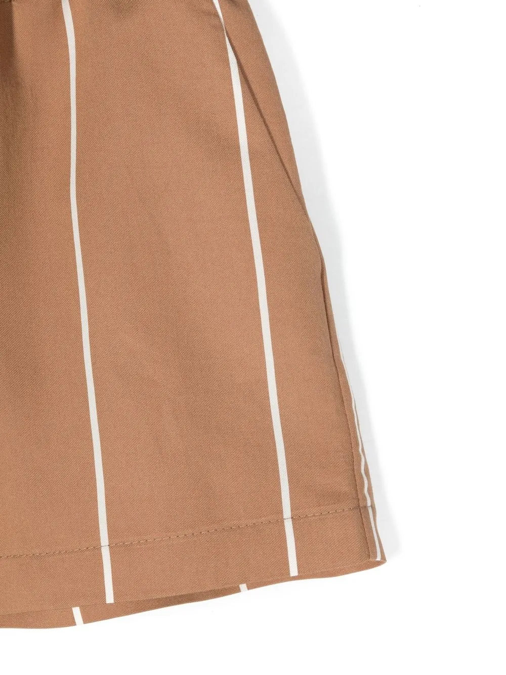 Shop Douuod Striped Straight-leg Shorts In Brown