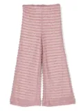 La Stupenderia lurex-detailing frayed flared trousers - Pink