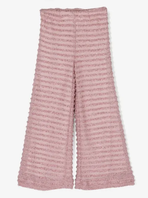 La Stupenderia lurex-detailing frayed flared trousers