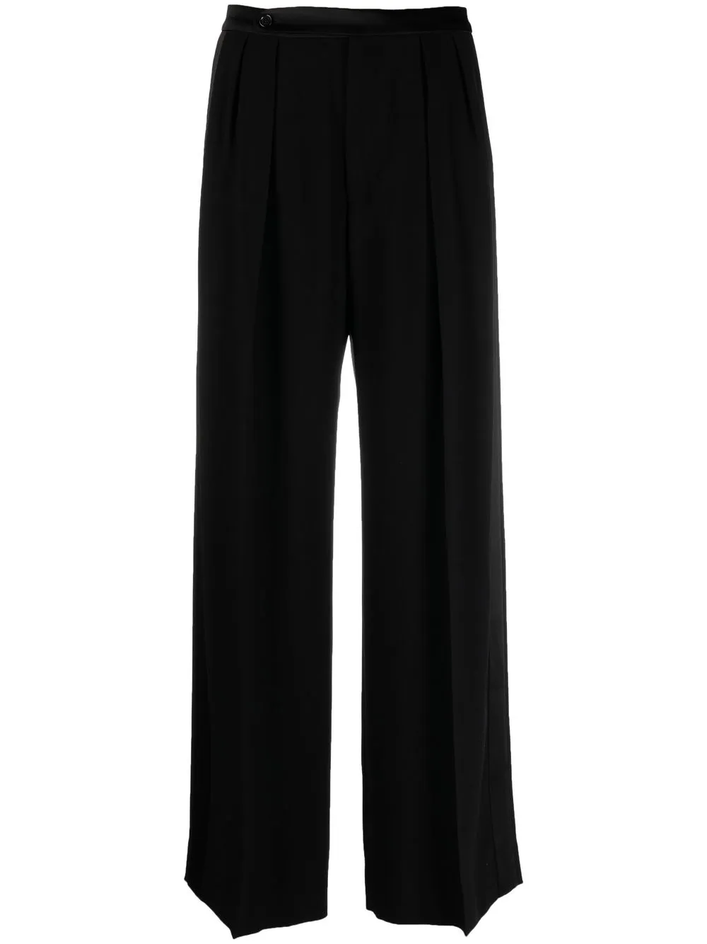 

ASPESI satin-trim pleated trousers - Black