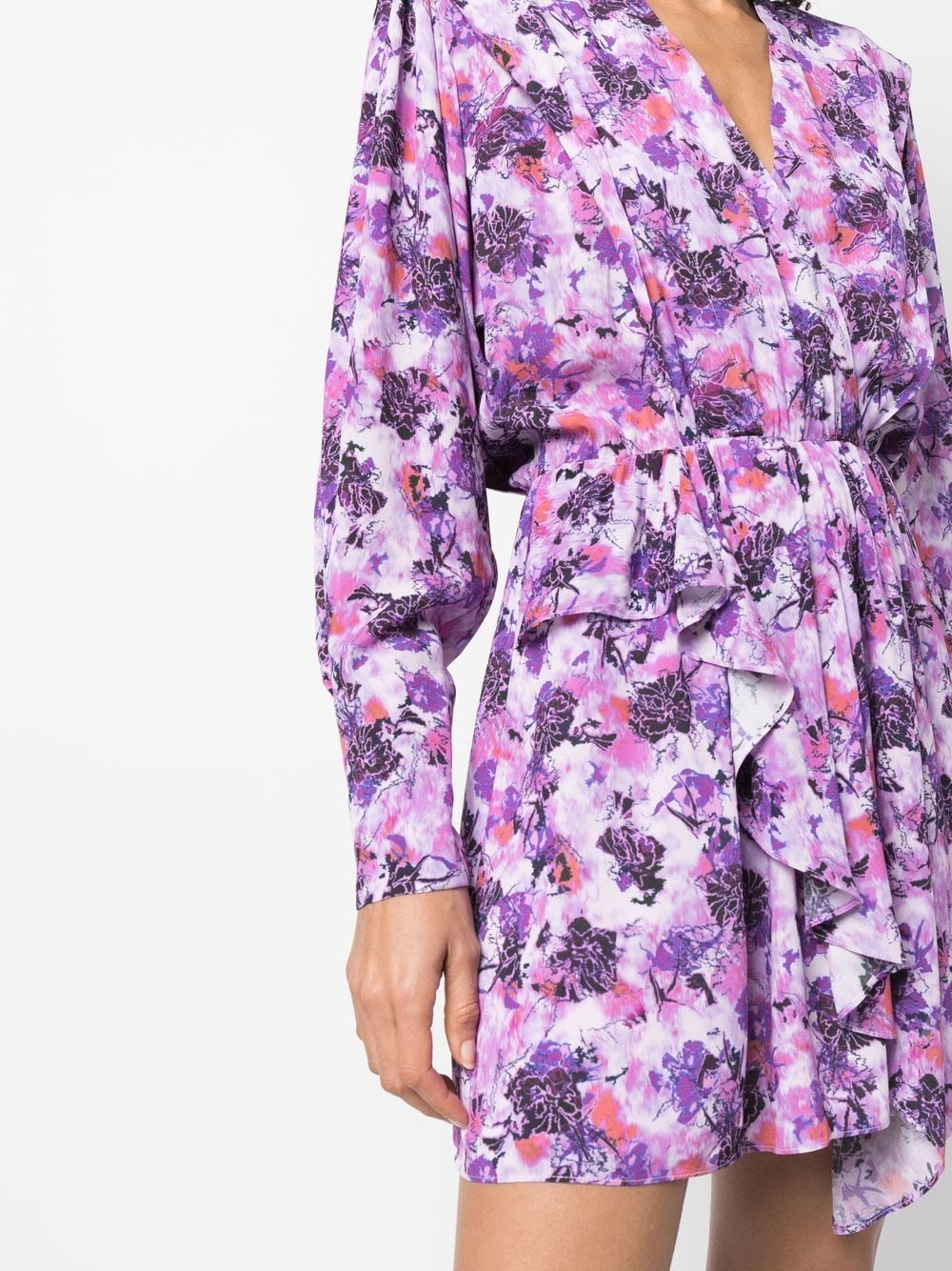 Shop Iro Madea Floral-print Minidress In Purple