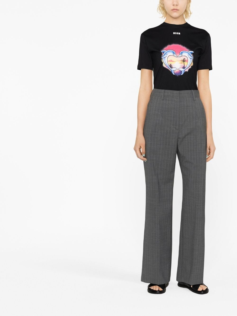 MSGM T-shirt met grafische print - Zwart