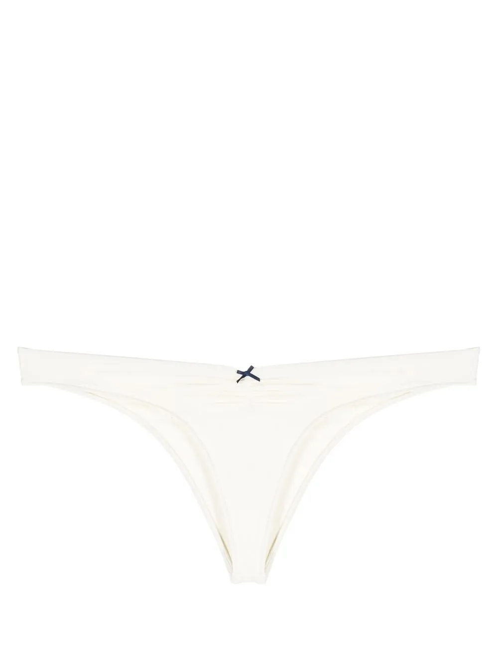 

Frankies Bikinis bow-detail ruched bikini briefs - White