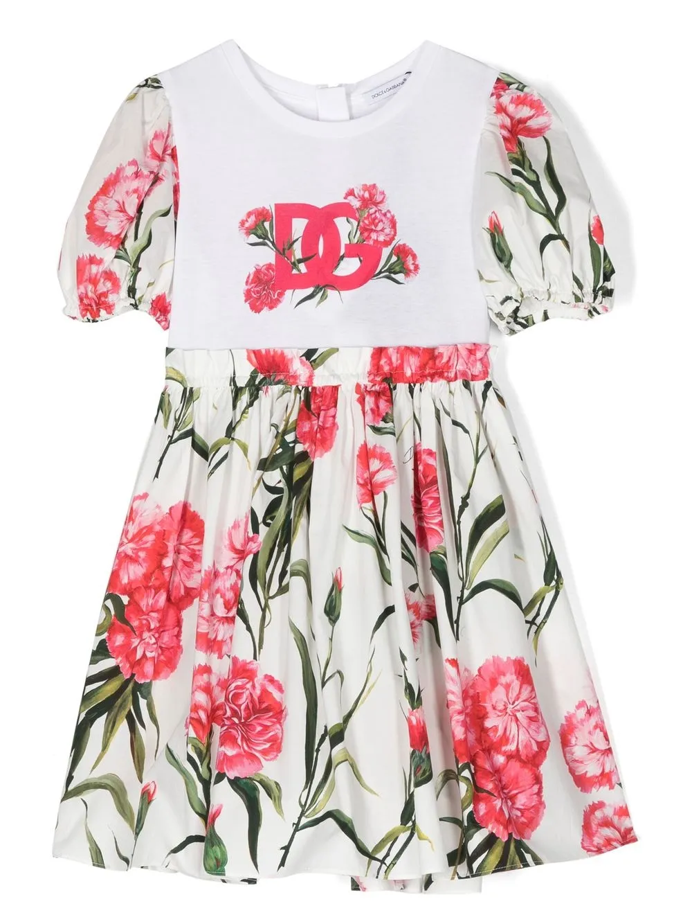 

Dolce & Gabbana Kids logo-print floral dress - White