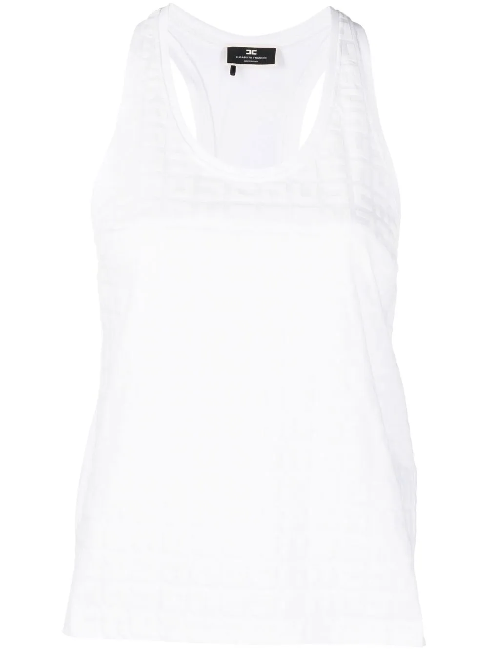 

Elisabetta Franchi logo-embossed tank top - White