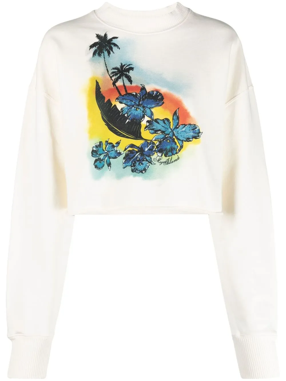 

MSGM cropped long-sleeve sweatshirt - Neutrals