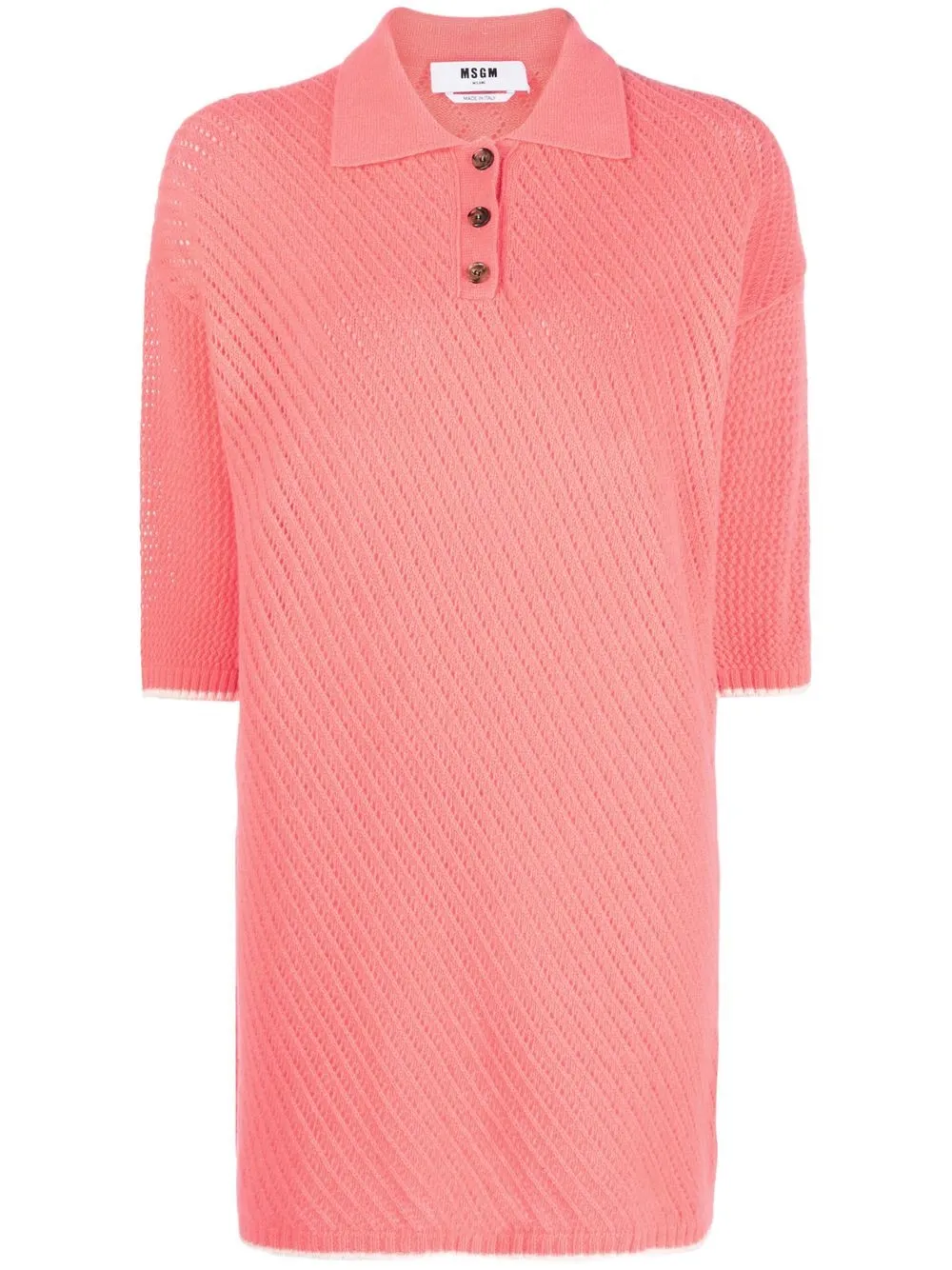 

MSGM vestido tejido estilo playera tipo polo - Rosado