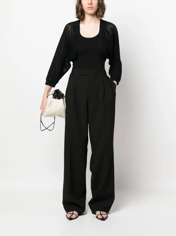 Fabiana Filippi open-knit Cropped Cardigan | Black | FARFETCH CA