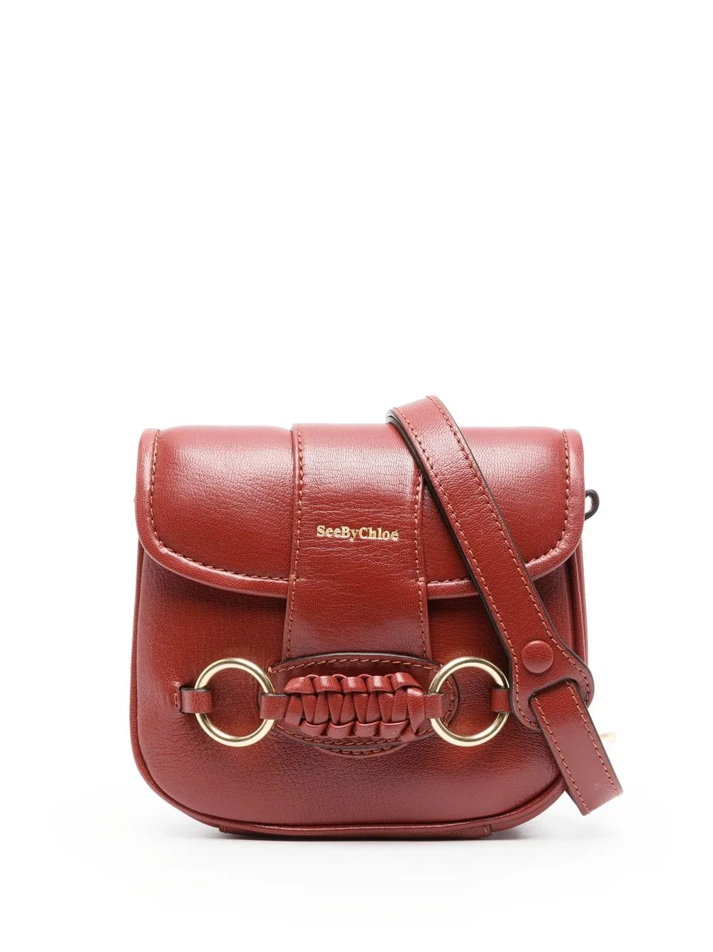 

See by Chloé logo-detail leather shoulder bag - Red