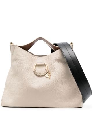 Joan Small Leather Shoulder Bag in Beige - See By Chloe