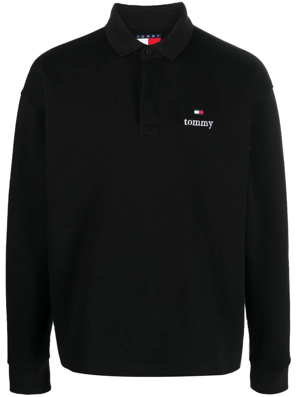 

Tommy Jeans playera tipo polo con logo estampado - Negro