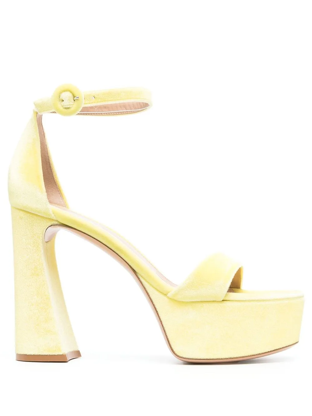 

Gianvito Rossi sandalias con efecto de terciopelo y plataforma de 120mm - Amarillo