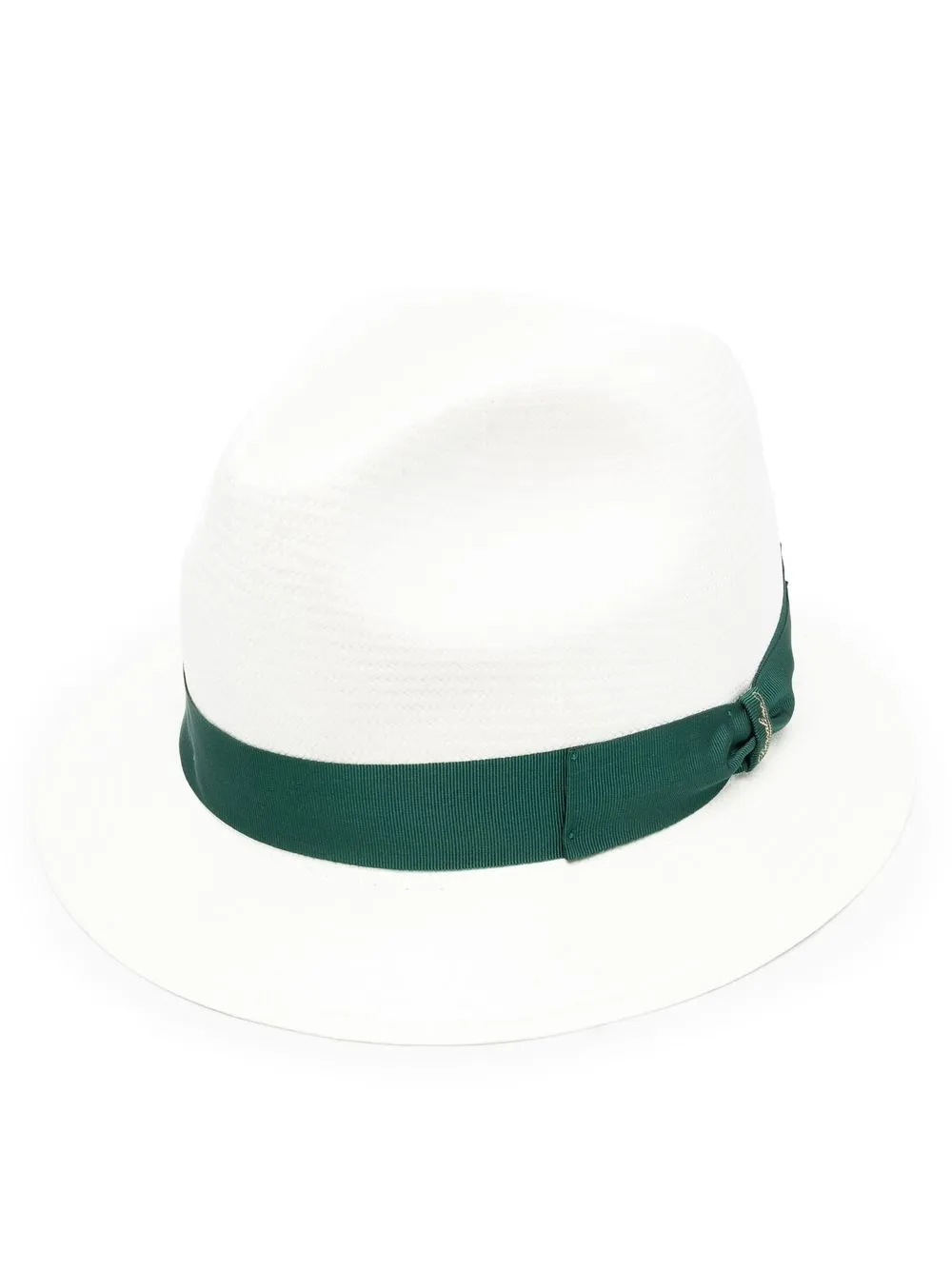 

Borsalino ribbon-detail straw fedora hat - Neutrals