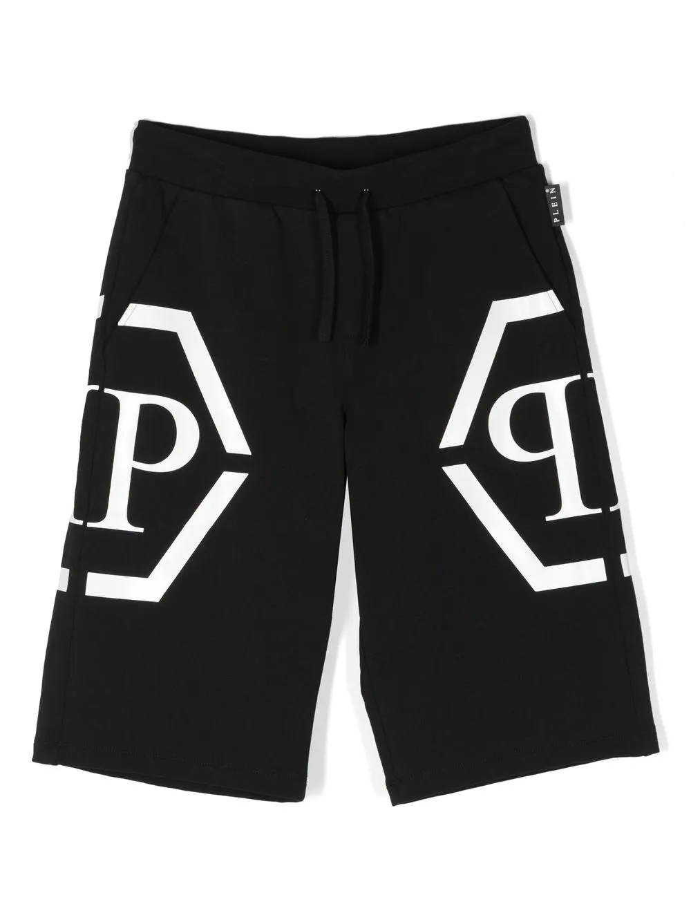 

Philipp Plein Junior logo-print drawstring shorts - Black