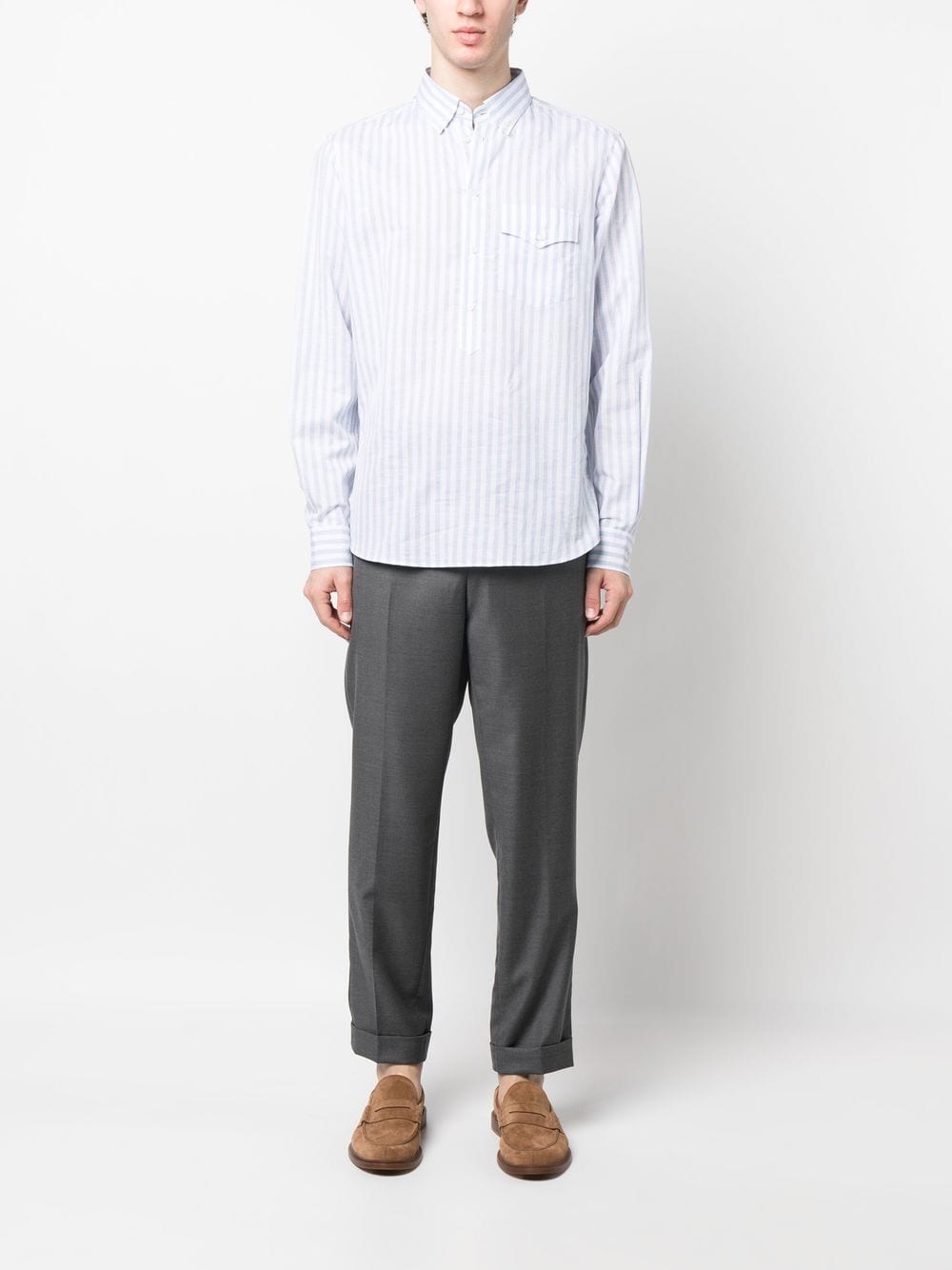 Brunello Cucinelli Striped cotton-blend Shirt - Farfetch