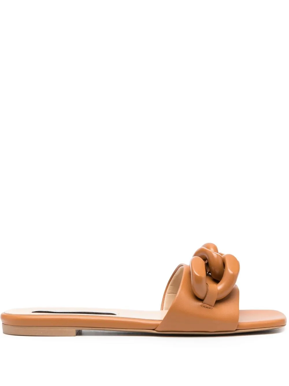 

Stella McCartney chain-embellished slides - Brown