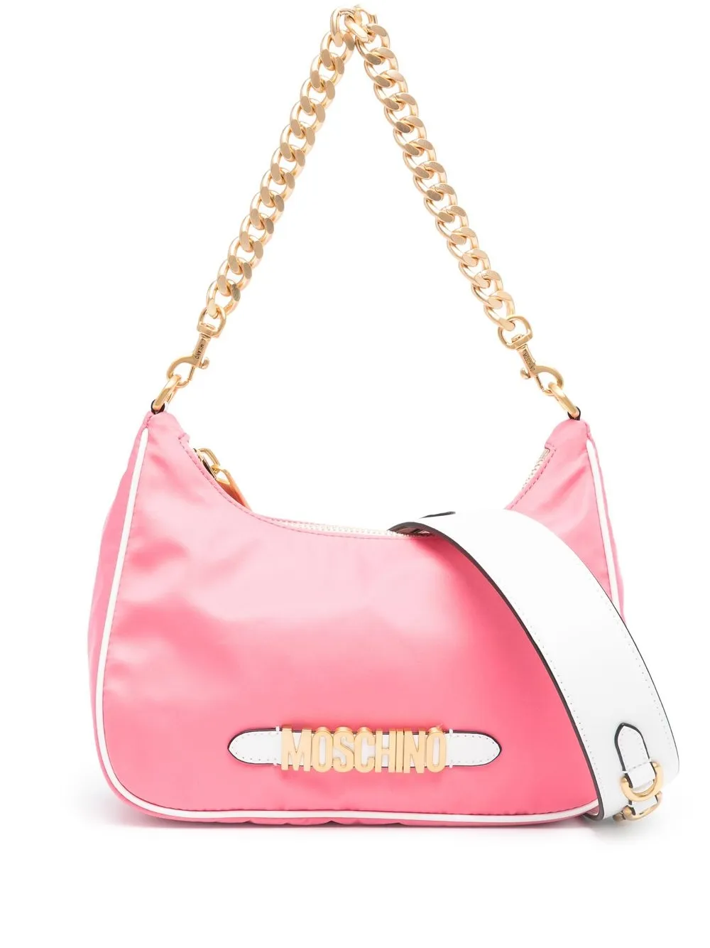 

Moschino logo-plaque detail shoulder bag - Pink