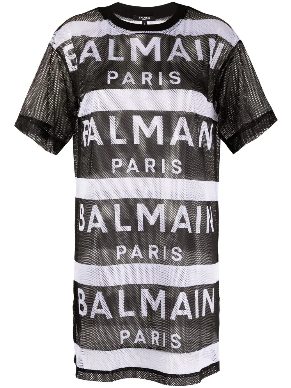 

Balmain vestido estilo playera con logo estampado - Negro