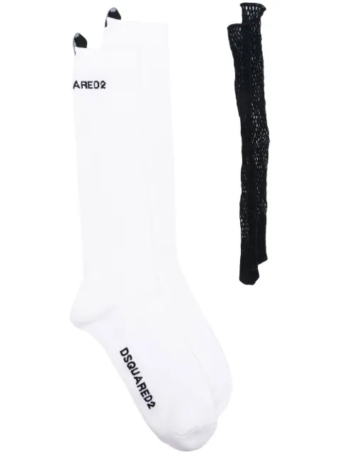 DSQUARED2 calcetines tejidos de canalé con logo estampado