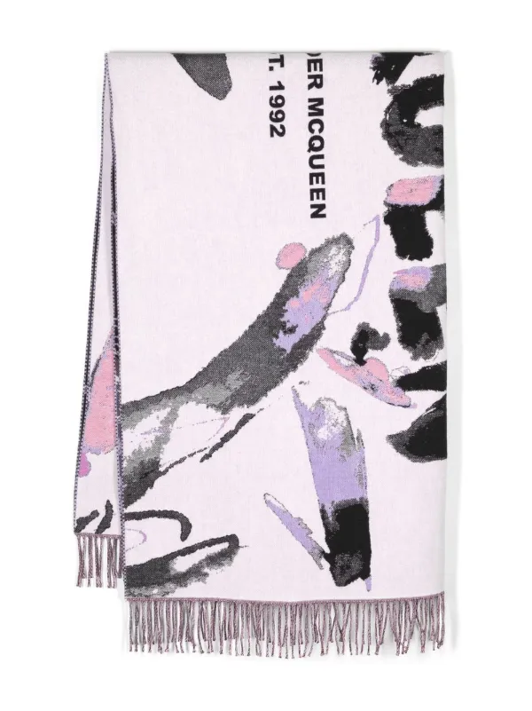 Alexander McQueen マルチカラー　スカーフ　シルク メンズ Alexander McQueen マルチカラー スカーフ シルク