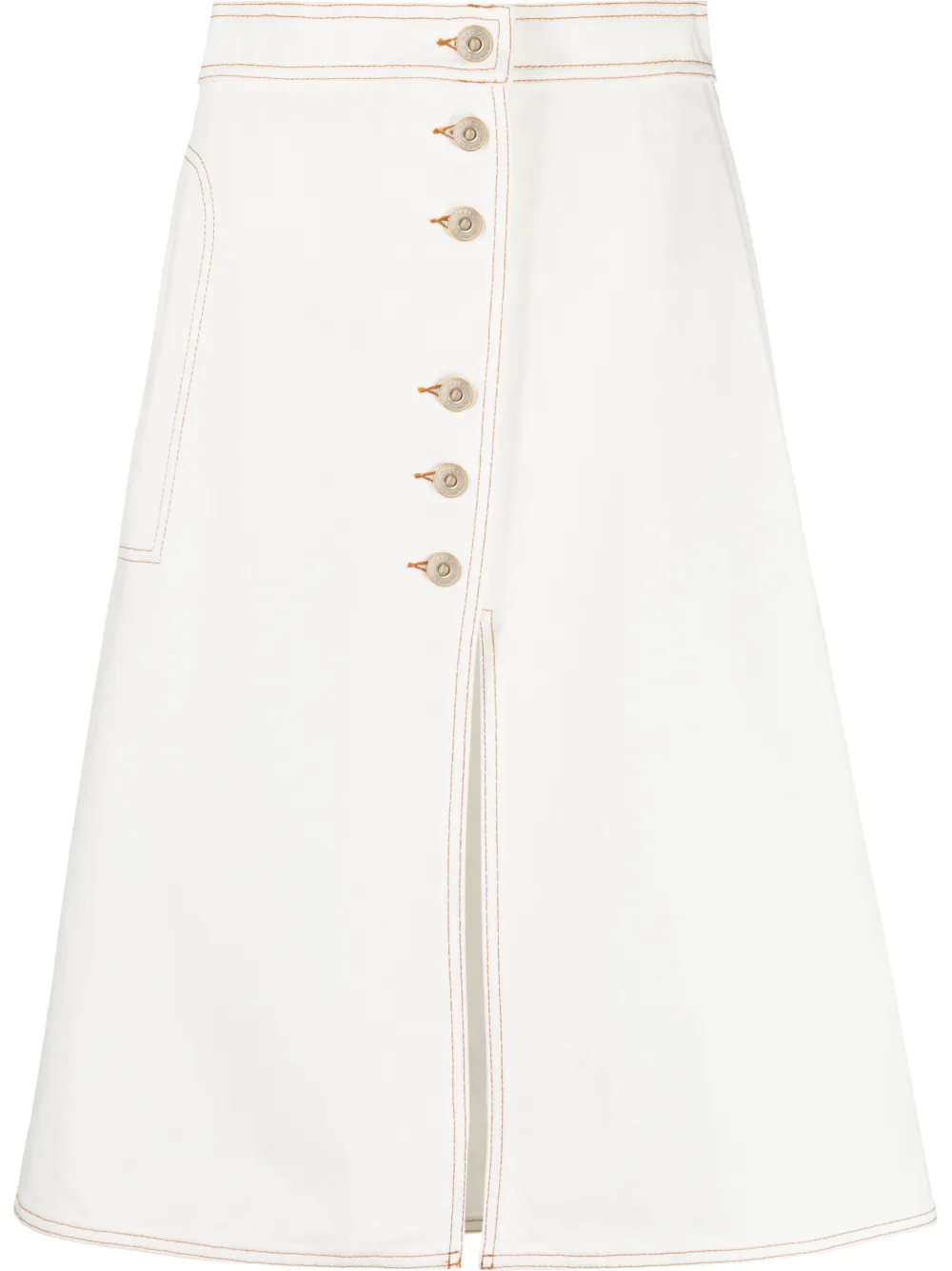 Wales Bonner Sahel Organic-cotton Midi Skirt In White