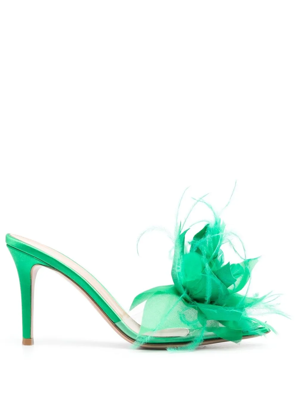 

Gianvito Rossi Ynez faux-flower pointed mules - Green