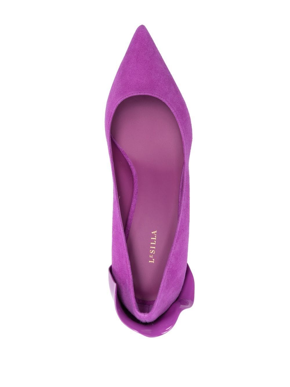 Shop Le Silla Petalo 50mm Suede Pumps In Purple