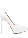 Le Silla Uma 130mm leather platform pumps - White