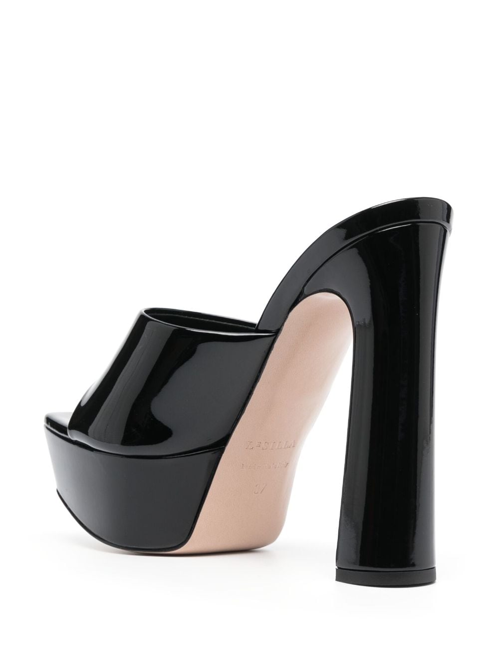 Shop Le Silla Resort 140mm Patent Leather Mules In Black