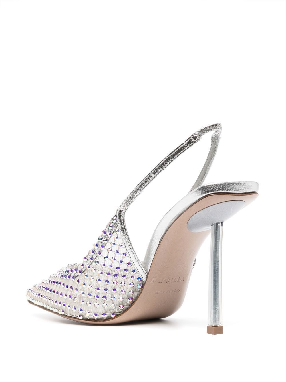 Shop Le Silla Gilda Embellished Pumps In Silver