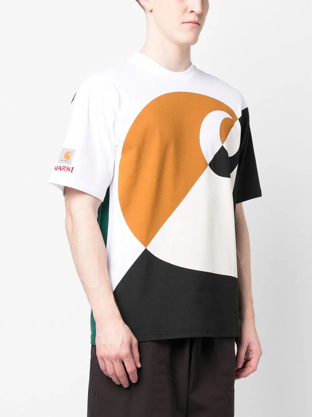 ネット販売品 Marni X Carhartt-Wip カラーブロック Tシャツ - トップス