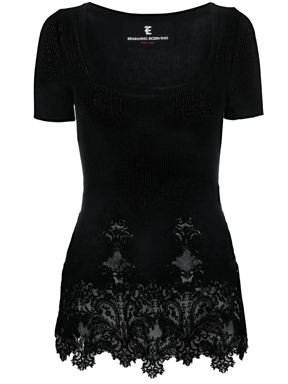 

Ermanno Scervino transparent short-sleeved T-shirt - Black