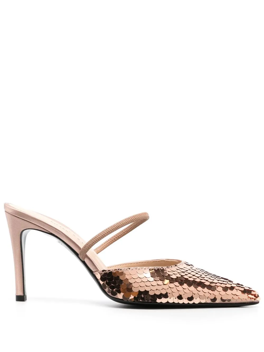 Roberto Festa Sequin Pointed 90mm Mules In Neutrals