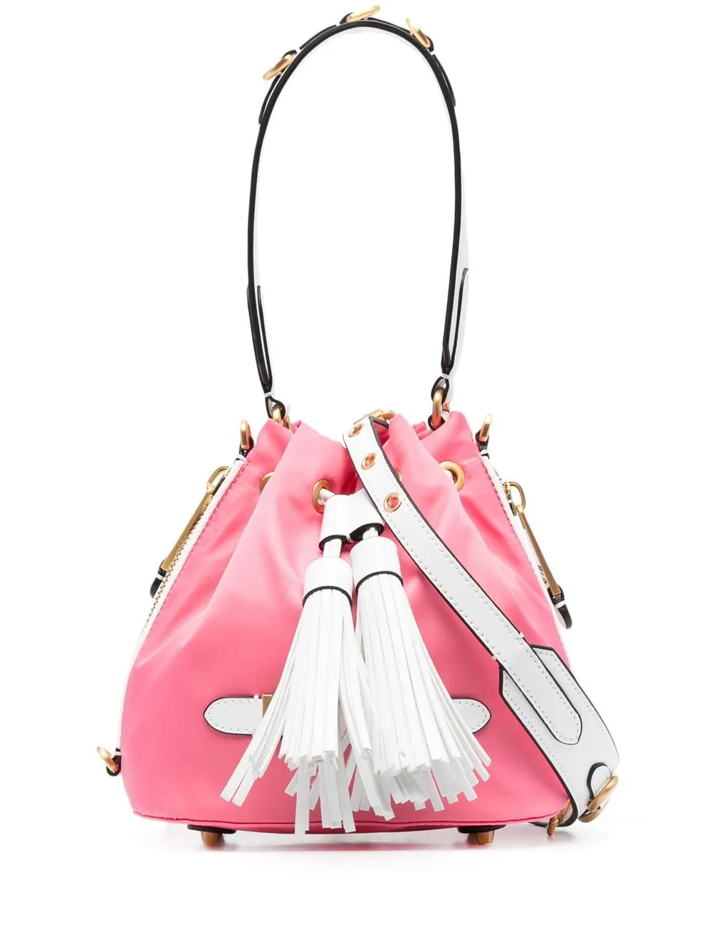 

Moschino bolsa bucket con placa del logo - Rosado