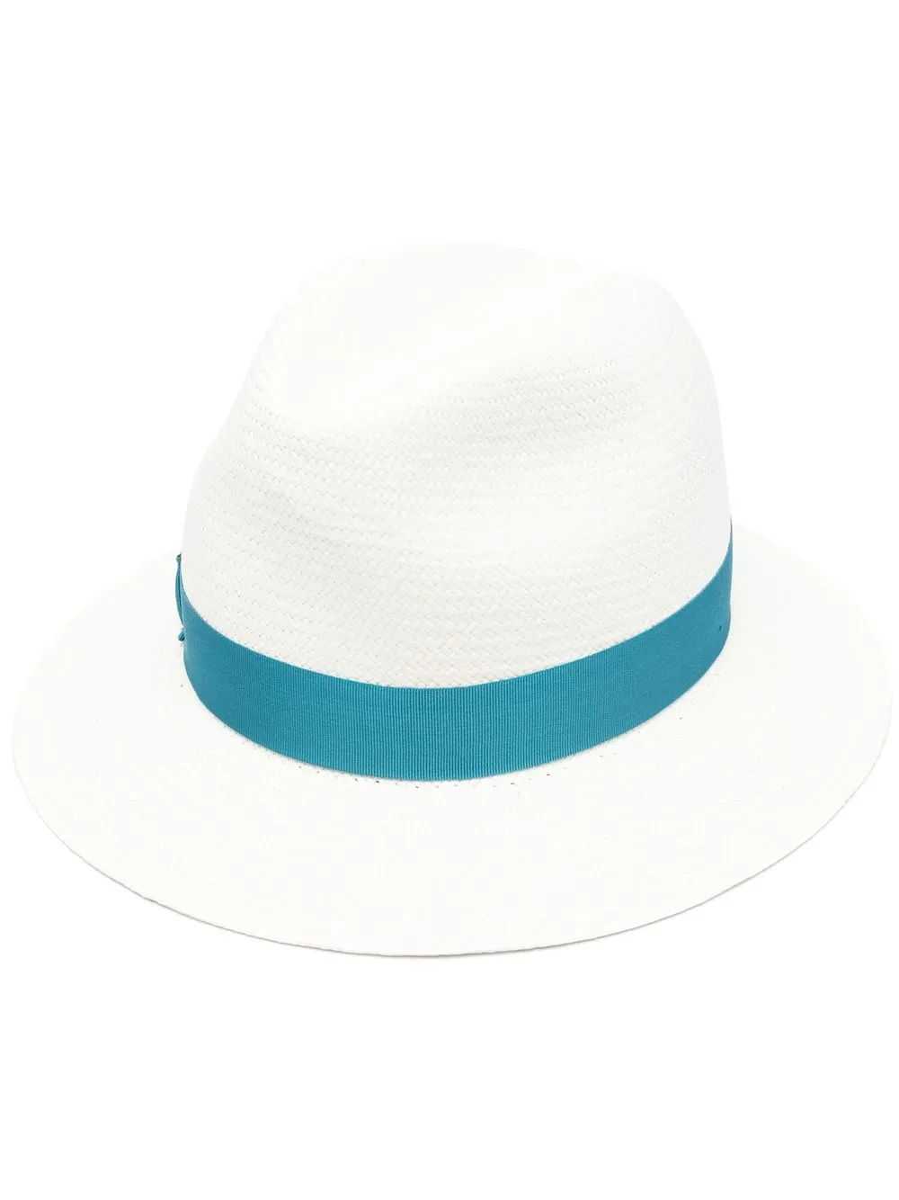 

Borsalino ribbon-detail straw fedora hat - Neutrals