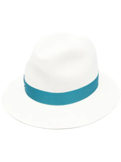 Borsalino - ribbon-detail straw fedora hat