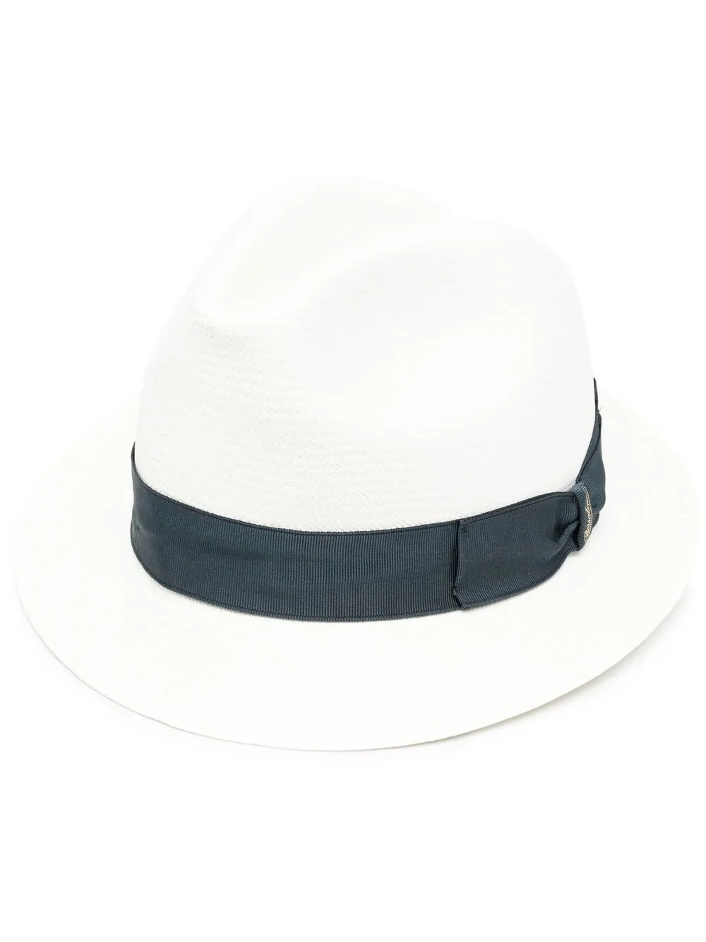 

Borsalino ribbon-detail straw fedora hat - Neutrals