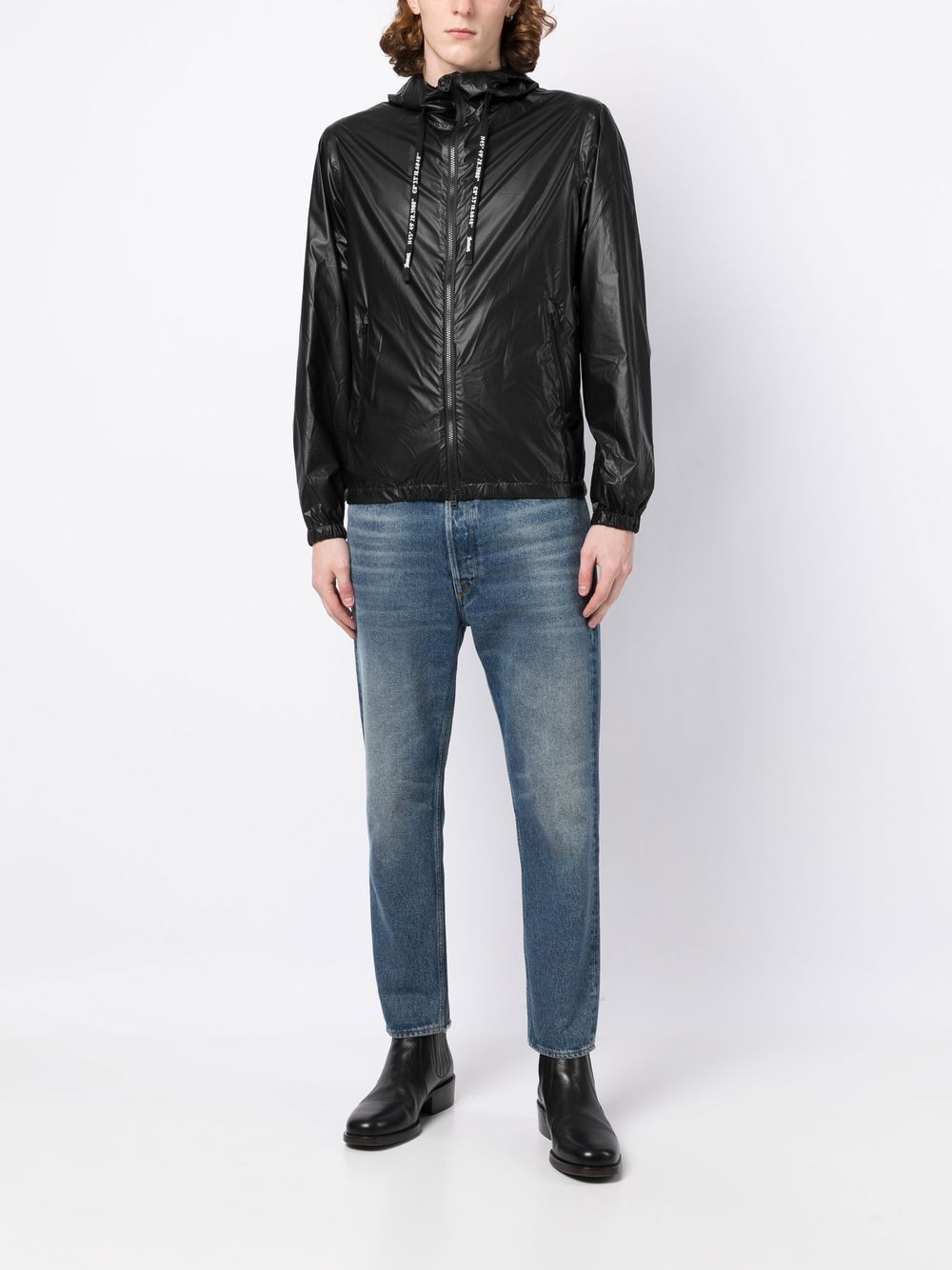 Shop Herno Zip-fastening Hooded Jacket In Schwarz