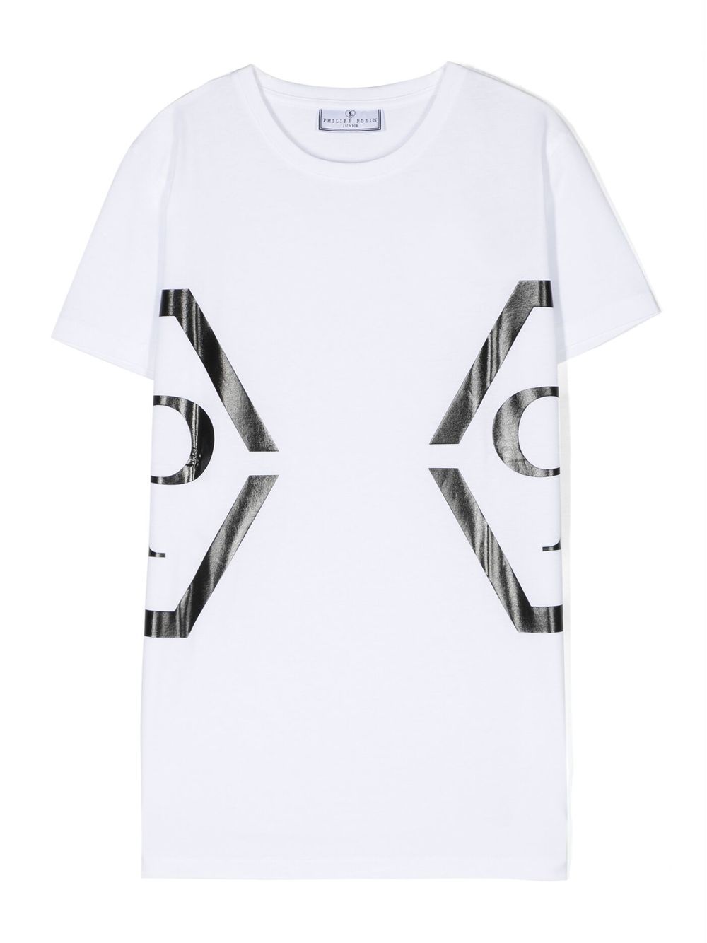 Philipp Plein Junior Logo-print Cotton T-shirt In Weiss